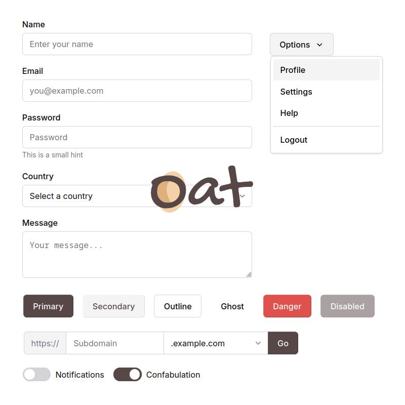 Oat UI: Semantic HTML UI Library and React Alternative